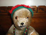 Old Antique German Mohair Jointed Bear Brown 9.5 Inch Knitted Outfit
