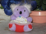 Purple Vintage Koala Bear Girl with Dress