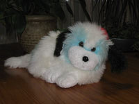 Vintage Dutch Stuffed Blue White Laying Dog With Hat