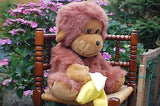 Plush Toys Europe Large Brown Monkey with Banana 17 Inch Vintage