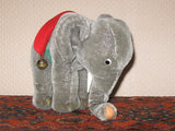 Steiff Elephant Mohair Plush 0500/17 1968 - 1976 Silver Button Tag Tusks