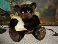 Artist Designed Brown BEAR with Bees & Picture Frame Rare OOAK Faux Mink 13