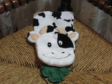 Various Set of 3 Plush Cows Sitting Standing & Handpuppet with Shamrock