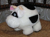 Various Set of 3 Plush Cows Sitting Standing & Handpuppet with Shamrock