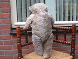 Antique 1930s Diem Germany Humpback Gray Mohair Bear w Growler JUMBO 2 ft 61 CM