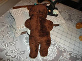 Antique Ganz Bros Toys Brown Teddy Bear Plush Rubber Snout 17 Inch 1960s