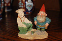 Rien Poortvliet Classic David the Gnome Kabouter Statue Evert with Pig Chair