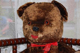 Antique Dutch Dark Brown Humpback Teddy Bear w Tongue 25 Inch Disc Jointed