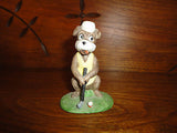 Vintage Betty Utley 1975 Terrier Dog Golfing Golf Figurine Bisque Porcelain