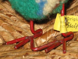Steiff Woolen Rooster Hahn Metal Legs Felt Beak 1508,47 8cm Button & Tag
