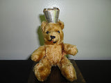 Antique 1950's Germany Mohair BERLIN Tongue BEAR with Metal Mechanism 5 inch