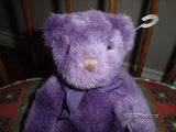 Russ Berrie Bear " Teddy " Purple Plush Handmade 1836