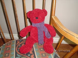 Pottery Barn Knitted Burgundy Bear 14 Inch Plush