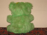 Vintage Nicky Toy Holland Green Furry Plush Sitting Teddy Bear