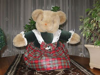 Merison Retail Holland Lady Bear Plaid Velvet Dress