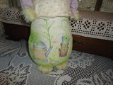 OOAK Easter Bunny Rabbit CANADA Artist Hand Painted Canvas Body Ornament