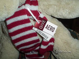 Aeropostale A87 Original Teddy Bear 14 Inch Red White Striped Scarf Hat Gorgeous