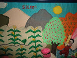 Handmade Folk Art SIERRA 12 Fabric Dolls Village Framed OOAK 19x18 Original 1987