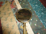 Antique Chinese Brass Hand Held Mirror Handpainted Porcelain Landscape 5 inch