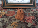 1996 TCR Artist Wood Framed Cat Picture with Handmade Clay Cat Figurine