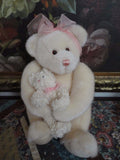 Gund Mother Bear Holding Baby 46238 Cream Plush 14 inch Brocade Backpack