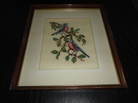 Vintage Eaton Co. Canada Picture Dept Original Needlepoint Birds Framed Art