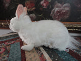 Hansa White Bunny Rabbit 12in 2001 Hand Painted Airbrush Detailing Poseable