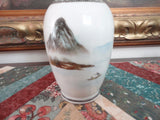 Antique Chinese Porcelain Vase Hand Painted Landscape Scenery 6.5 inch