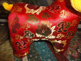 Asian Chinese Year of the Ram Shiny Satin Velvet RAM Stuffed Animal 9.5 inch