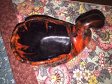 Vintage SWAN Figurine Dish Canuck Pottery Quebec Labelle PQ 4x5 inch Art Deco