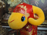 Asian Chinese Year of the Ram Shiny Satin Velvet RAM Stuffed Animal 9.5 inch