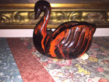 Vintage SWAN Figurine Dish Canuck Pottery Quebec Labelle PQ 4x5 inch Art Deco