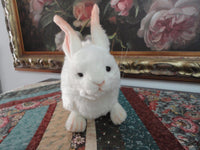 Hansa White Bunny Rabbit 12in 2001 Hand Painted Airbrush Detailing Poseable