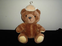 Dakin Brown Teddy Bear Plush Winter Cap Hat 9.5 Inch Vintage 1987