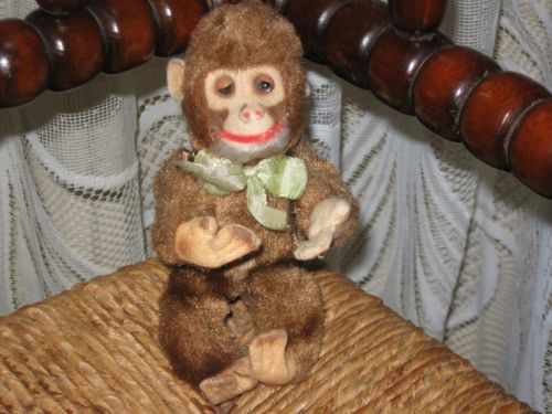 Old Antique 1930s Japanese Japan Monkey Silk Plush 16 CM Jadees