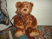 Gund Copper Brown Teddy Bear Stained Glass Chiffon Ribbon 13 inch