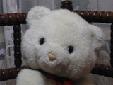 Vintage Germany 12 inch White Christmas Teddy Bear w Scarf