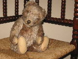 Antique 1940s Steiff Original Teddy Bear Jointed Gray Mohair 35 cm US ZONE