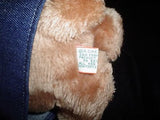 Dakin Dog Plush Stuffed Animal Wearing Bonnet Denim Dress Vintage 1981