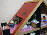 Old Vintage Dutch Holland Sio Doll House w Miniatures & Furniture