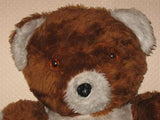 Old UK Bear Copper Brown and White Plush With Glass Eyes
