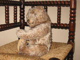 Antique 1940s Steiff Original Teddy Bear Jointed Gray Mohair 35 cm US ZONE