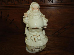 Musical Christmas Santa Porcelain Moving Figurine Penguins Dolls