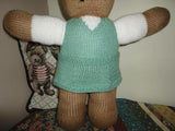 Handmade Knitted Girl Bear One of a Kind 19 inches tall