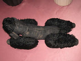 Antique German Black Mohair Poodle Dog 11 Inch Standing 1920s RARE