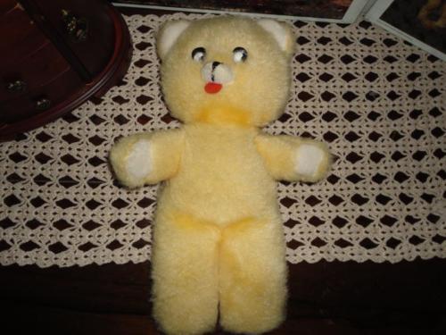 Antique Old Yellow Teddy Bear With Tongue Very Rare