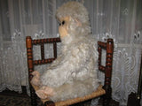 Old Antique German White Grey Monkey Artificial  Plush 28.7 Inch 73 CM 1920s