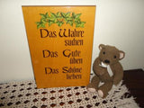 Vintage Handpainted Wooden Sign Made in Germany