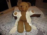 Antique Brown Teddy Bear in Old Saxony Brand Sweater 18 in