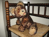 Antique Fechter Old Teddy Bear Austria 17.7 Inch Brown Mohair Open Mouth